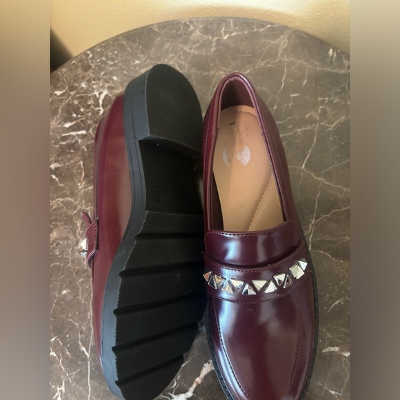 Maroon chunky platform shoes - Picture 5 of 6